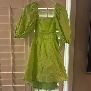 HYFVE Vibrant Green Puff Sleeve Dress